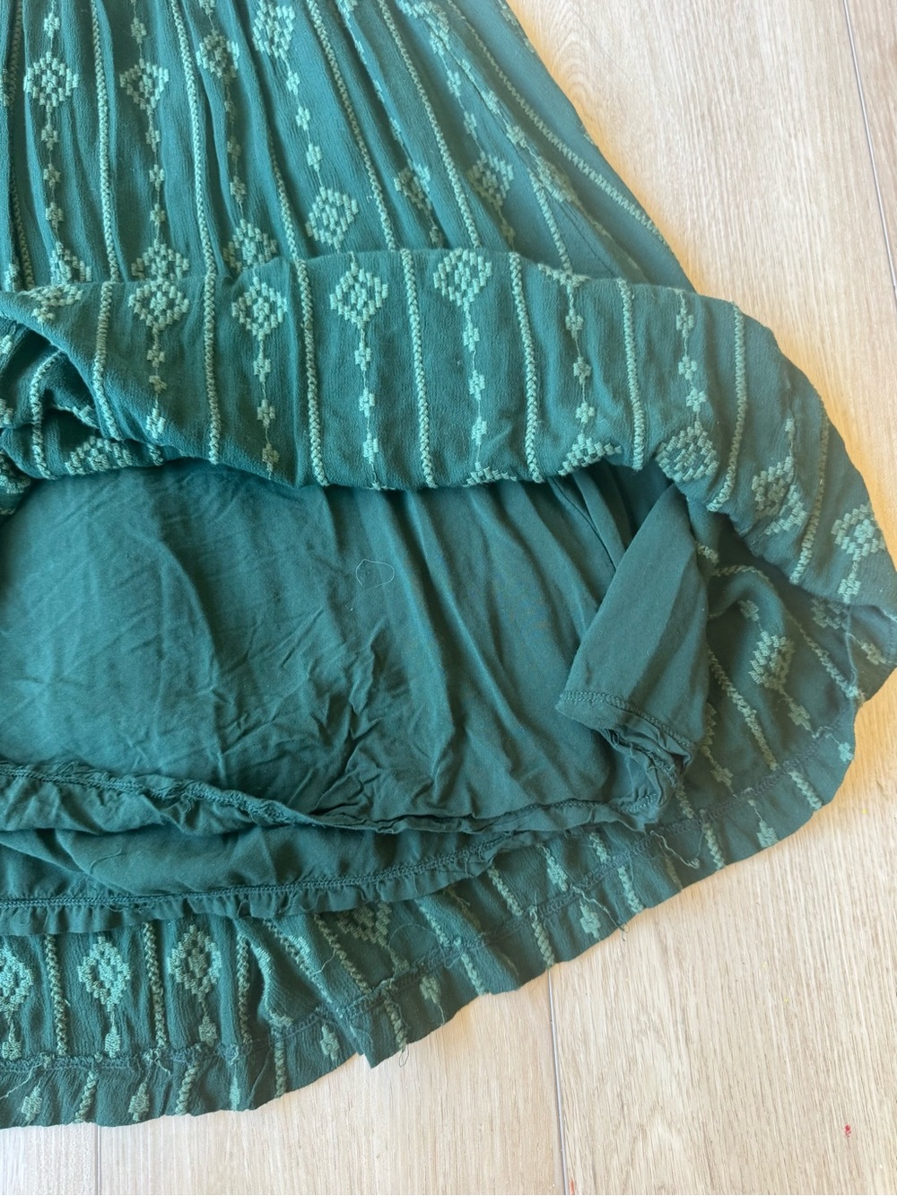 Free People Diamond Head Embroidered Midi Dress Green M - Picture 11 of 16